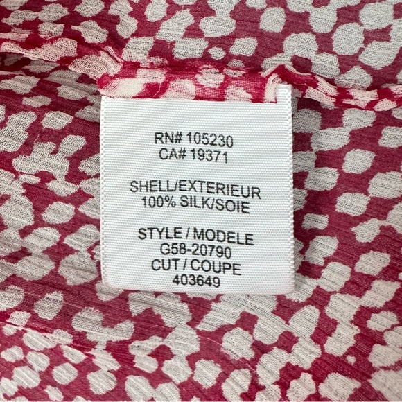 Joie Silk Blouse Top Womens Small Short Sleeve Tie Front Sheer Lightweight READ - Picture 12 of 16